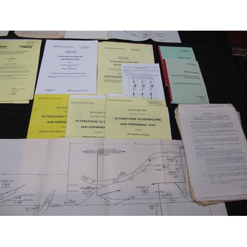 120 - Quantity of Signalling Alterations paperwork, technical drawings and maps for British Rail, Network ... 