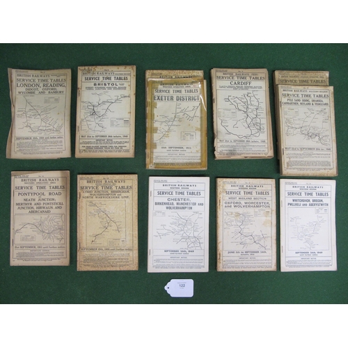 122 - British Railways Western Operating Area timetables No's. 1, 4, 5 (x2), 9, 10 (x2), 11, 13, 14, 15 an... 