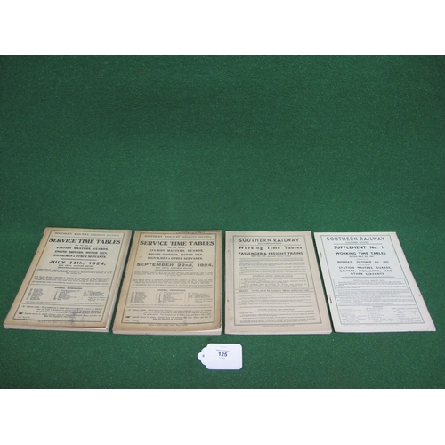 125 - Two Southern Railway Brighton Section timetables for July 1924 and September 1924 together with two ... 