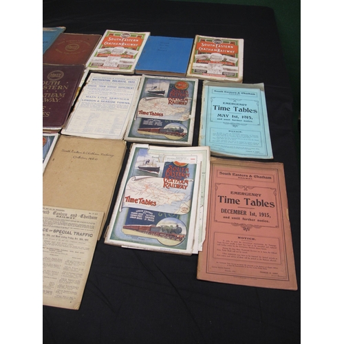 131 - Twenty six South Eastern & Chatham Railway timetables for 1901, 1902 (x2), 1903, 1905, 1908, 1909, 1... 