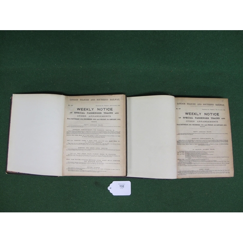 132 - Seven London, Tilbury & Southend Railway (LT&SR) timetables for 1880, 1884, 1893/1894, 1895, 1899 an... 