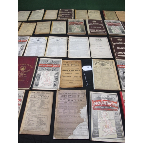 140 - Forty one London & North Western Railway (L&NWR) timetables for 1851, 1863, 1864, 1866, 1869, 1877, ... 