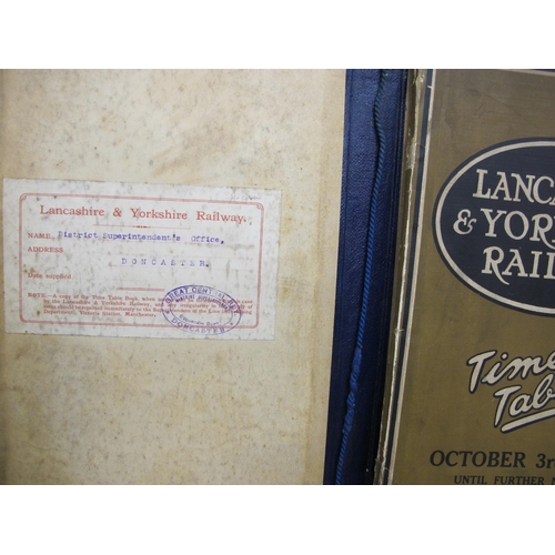 141 - Eleven Lancashire & Yorkshire Railway (L&YR) timetables for 1851, 1874, 1896, 1908, 1910, 1912, 1914... 