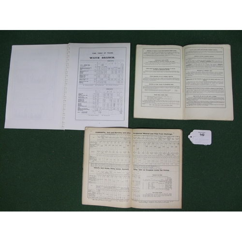 142 - Hull & Barnsley Railway (H&BRly) timetables for 1913 and 1920 together with a 1995 reprint of a 1921... 