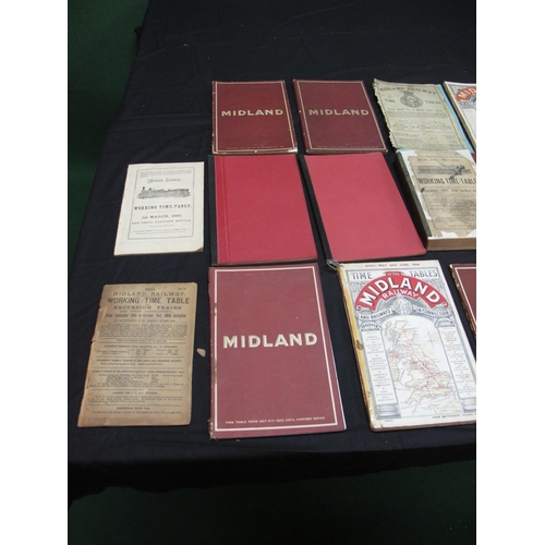 146 - Twenty three Midland Railway (MR) timetables for 1853 (x2), 1860, an 1860 reprinted in 1981, 1861, 1... 