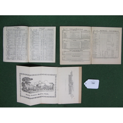 154 - Eastern Counties Railway (ECR) (Incorporated 1836) Passenger timetable for 1854 and a 1856 Staff tim... 