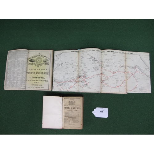 156 - Three Manchester, Sheffield & Lincolnshire Railway (MS&LR) timetables for 1856, 1873 and 1877