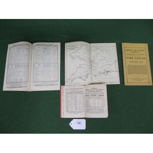 159 - A Rhymney Railway (RR) 1900 timetable, a Shrewsbury & Willington Joint Railway (S&WJR) timetable for... 