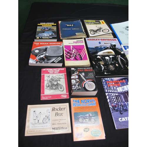 16 - Box containing a quantity of books and booklets to include: BSA Service Sheets, Matchless All Models... 