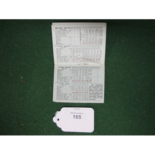 165 - Wirral Railway (1884) timetable for 1900