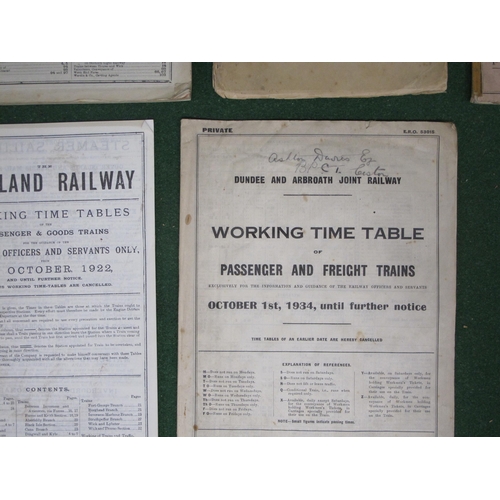 168 - Five Highland Railway (HR) timetables for 1895, 1902 and three different ones for 1922 together with... 