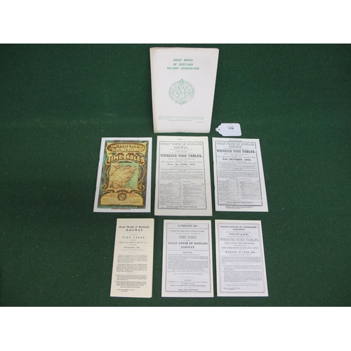 170 - Four Great North Of Scotland Railway (GNOSR) timetables for 1897, 1908, 1911 and 1914 together with ... 