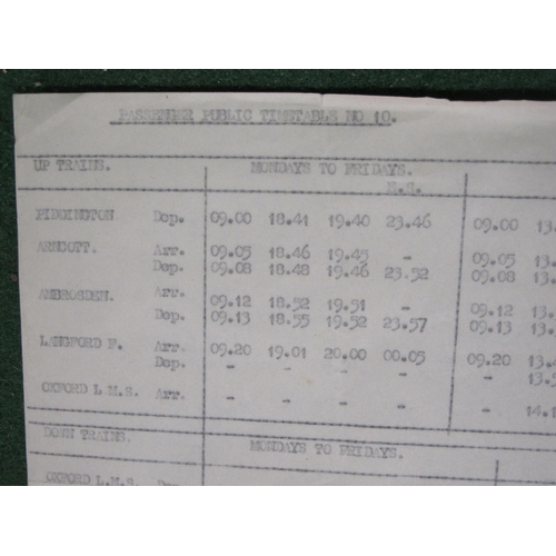 174 - Bicester Military Railway (BMR) (Built 1942) paper timetable for August 1943