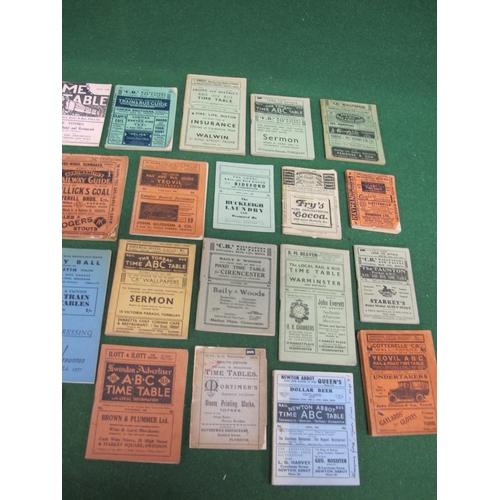 178 - Thirty 1930's-1950's pocket size timetables predominantly for south and south west England to cover ... 