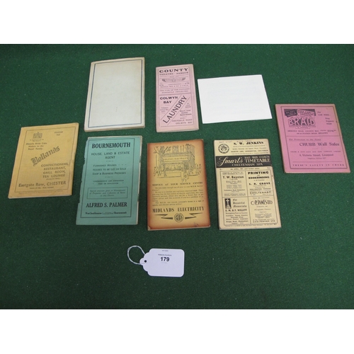 179 - Seven 1930's-1950's pocket size timetables for predominantly Wales and central south west England co... 