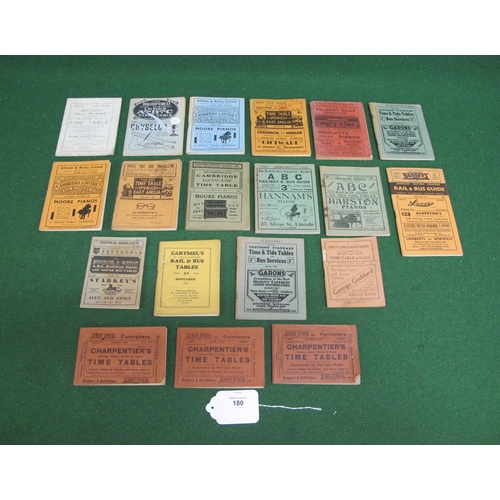 180 - Nineteen 1930's-1960's pocket size timetables and guides for prodominantly east of England covering ... 