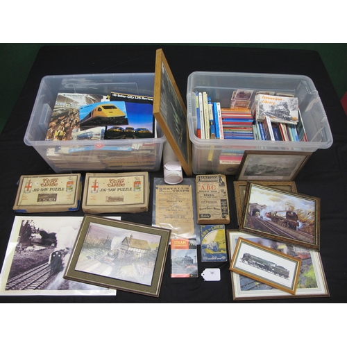 181 - Large mixed lot of railway related items to include: vintage and modern ephemera, books, spotters co... 