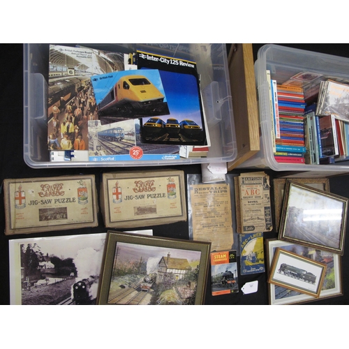 181 - Large mixed lot of railway related items to include: vintage and modern ephemera, books, spotters co... 