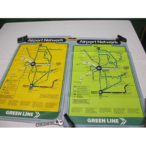 182 - Eight Green Line bus route destination and days out posters, all portrait