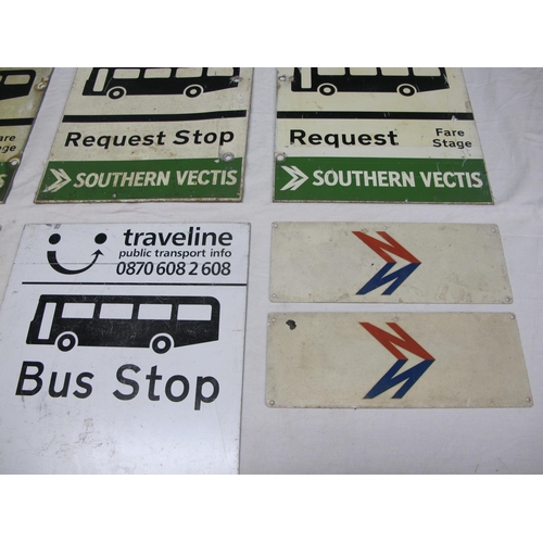 189 - Three Southern Vectis Request Stop and Fare Stage aluminium signs - 11.75