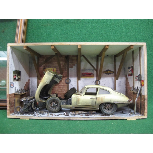 20 - Garage diorama produced for Classic Car Art, the framed and glazed (removable) box contains a highly... 