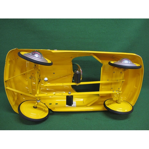 211 - Modern, all metal, Made in China pedal car for 3-6 year olds, finished as a New York City checker ye... 