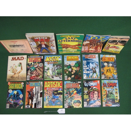 223 - Quantity of cartoon books and comics to include: GI Combat, Sgt Rock, The Unknown Soldier, Mad, Maak... 