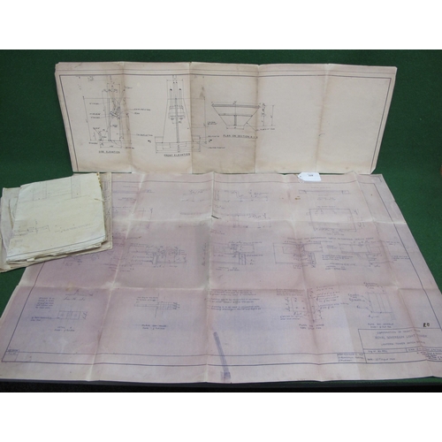 228 - Six 1969/1970 folded plans of constructional details of parts for the Trinity House Royal Sovereign ... 