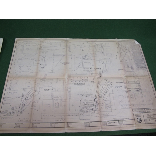 228 - Six 1969/1970 folded plans of constructional details of parts for the Trinity House Royal Sovereign ... 