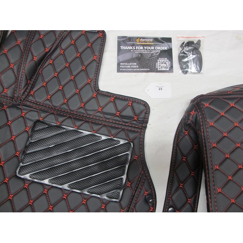 23 - Diamond leather car mat set with fixings for a Toyota Rav4