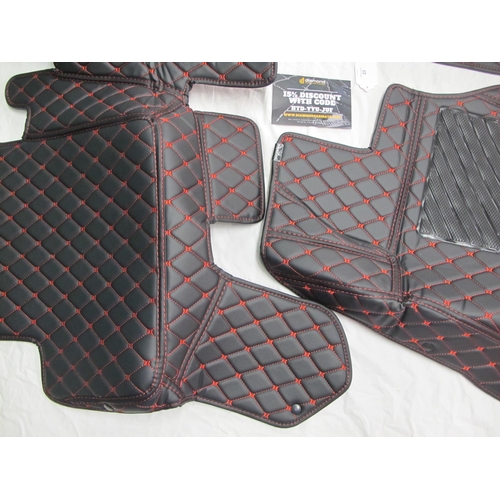 23 - Diamond leather car mat set with fixings for a Toyota Rav4