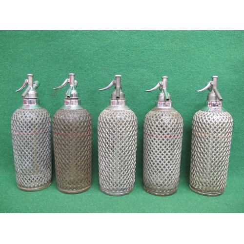 232 - Five bar top soda syphons made by Sparklets Ltd, London - 13.5