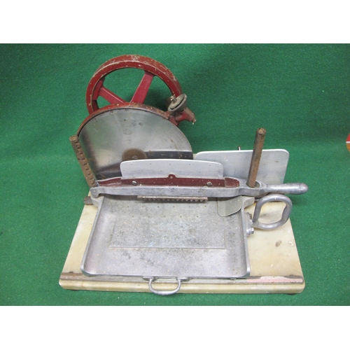 234 - Vintage shop counter cooked meat slicer of metal construction on 21