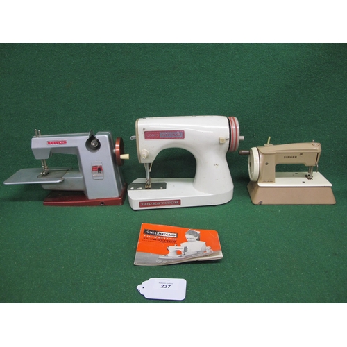 237 - Three metal working sewing machines for children to comprise: Singer Sewhandy Model 40K, boxed, Vulc... 