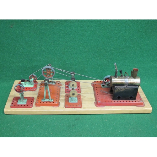 246 - Mamod stationary single cylinder steam engine with whistle, forwards and reverse lever and spirit bu... 