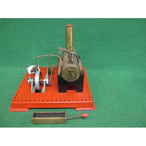 247 - Mamod stationary two cylinder steam engine with steam valve, whistle and spirit burner