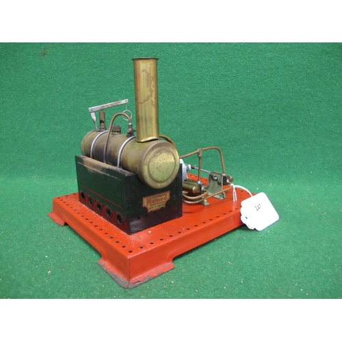 247 - Mamod stationary two cylinder steam engine with steam valve, whistle and spirit burner