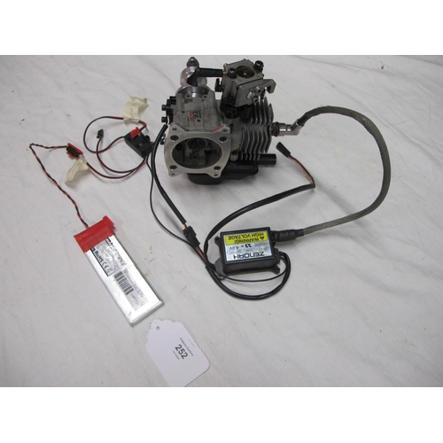 252 - Zenoah 20cc two stroke engine for larger model aircraft with Walbro carburettor, silencer, ignition ... 