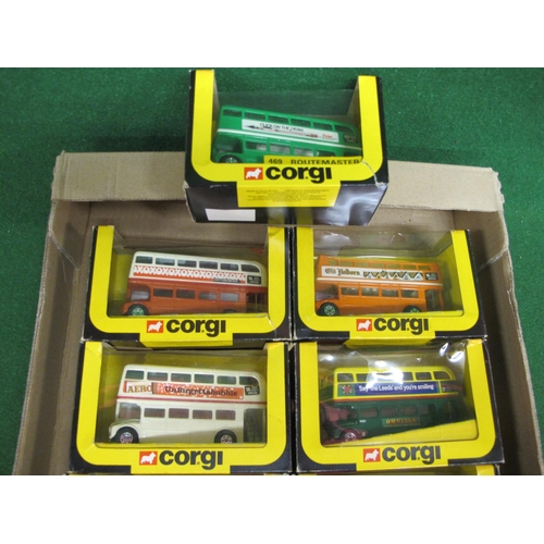 258 - Eleven boxed 1980's Corgi 469 Routemaster buses with eleven different liveries and/or advertisements