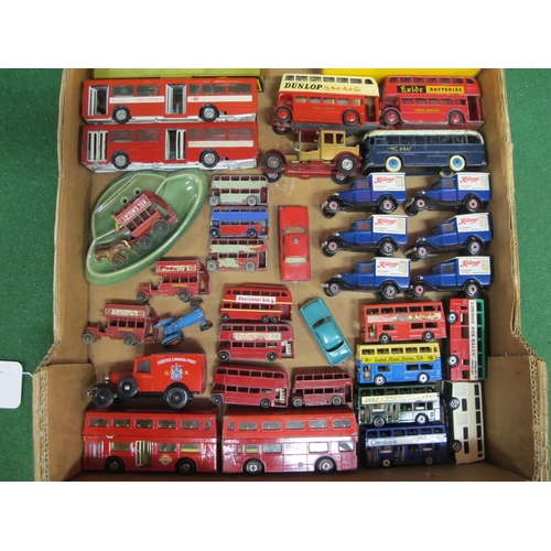 260 - Box of loose and boxed Dinky and Matchbox buses, coaches, vans and cars to include: boxed Dinky 289,... 