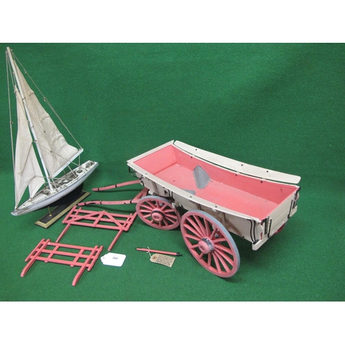 269 - 1/8th scale wooden model of an Essex four wheel horse drawn wagon complete with hay ladders, wheel c... 