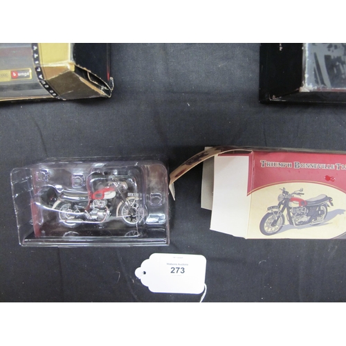 273 - Nine boxed large scale model cars to include: Burago Lancia Aurelia B24 Spyder, Universal Hobbies MG... 