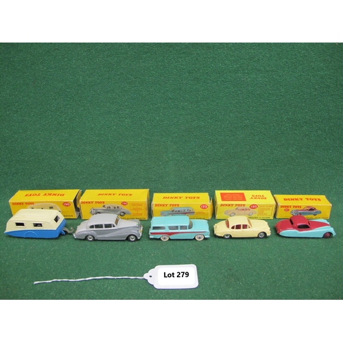 279 - Five 1950's/1960's Dinky diecast vehicles to comprise: 150, 157, 173, 190 and 195 which includes the... 