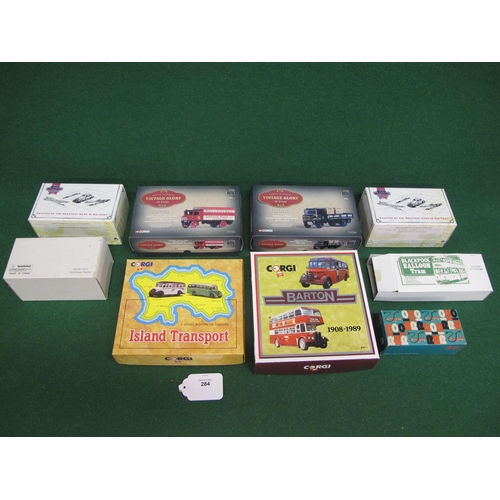 284 - Nine diecast and plastic boxed model vehicles from Corgi, Matchbox, Rio, The National Motor Museum M... 