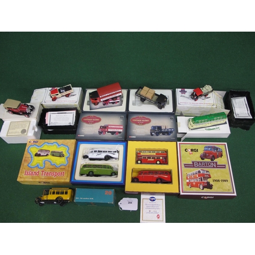 284 - Nine diecast and plastic boxed model vehicles from Corgi, Matchbox, Rio, The National Motor Museum M... 