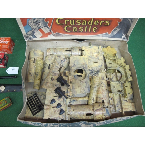 287 - Mixed lot to comprise: Plastic clip together Crusaders Castle from Kleeware, Merit Gyroscope and Sli... 