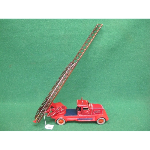 303 - JDN (Germany) tinplate clockwork fire escape with four crew, opening cab doors, extending rising and... 