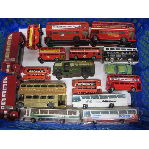 307 - Quantity of loose model buses and a car from Playart, Jumbo, Hornby, China, Hong Kong, Majorette, Su... 