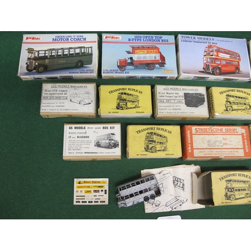 308 - Thirteen boxed unmade plastic and metal model bus kits from Keil Kraft, Tower, ABS, Transport Relica... 