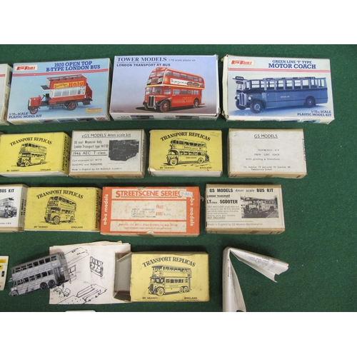 308 - Thirteen boxed unmade plastic and metal model bus kits from Keil Kraft, Tower, ABS, Transport Relica... 